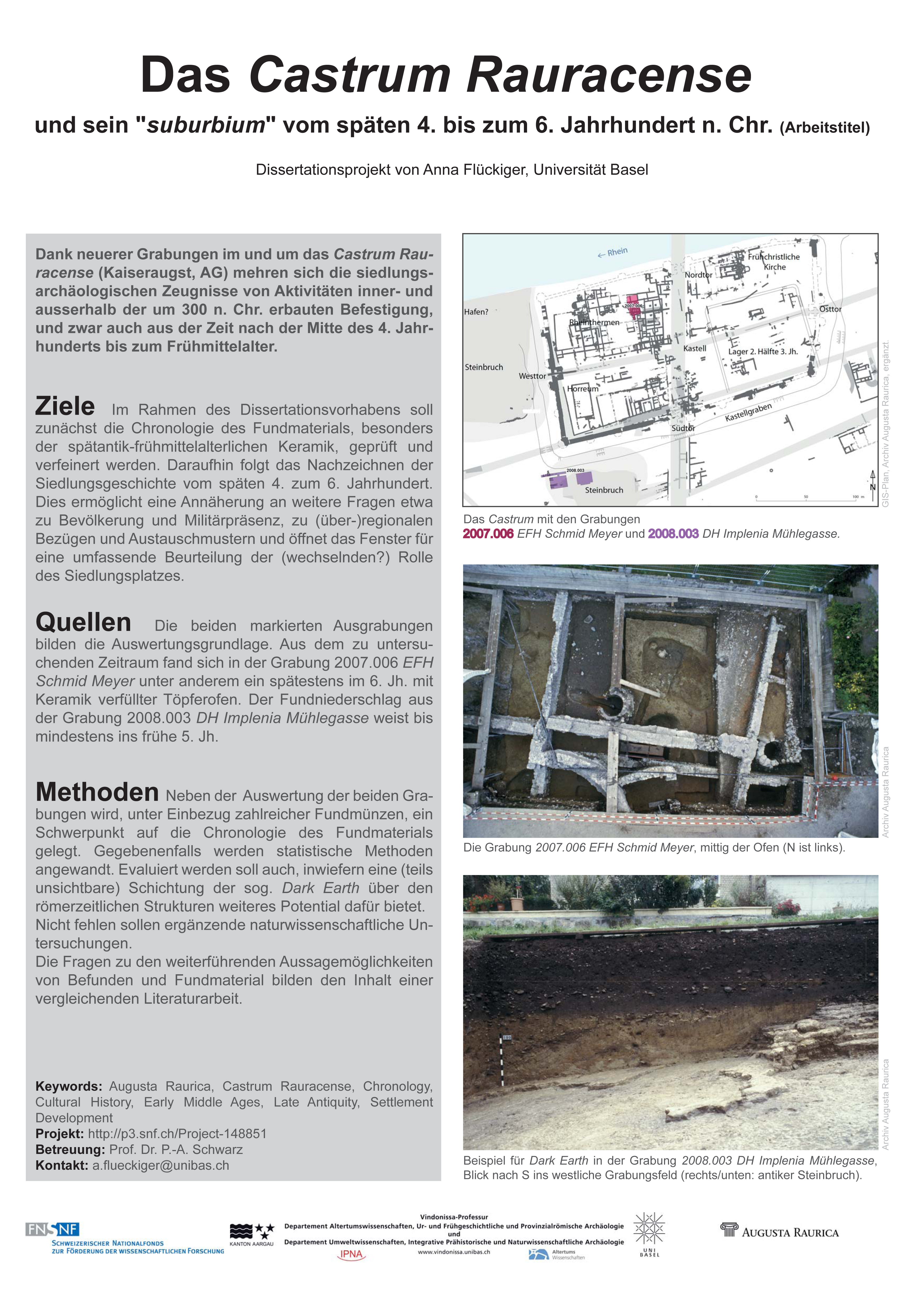 Anna FLÜCKIGER: Das Castrum Rauracense und sein "suburbium" vom späten 4. bis zum 6. Jahrhundert n. Chr.